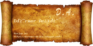 Dörmer Anikó névjegykártya