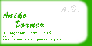 aniko dormer business card