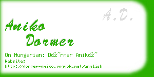 aniko dormer business card